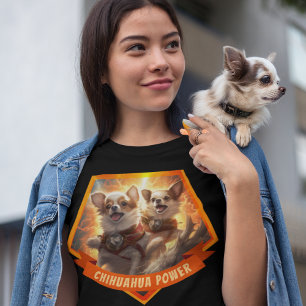 Camiseta Chihuahua Power Long Haired Chihuahua Dogs