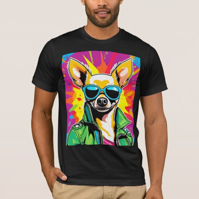 CAMISETA CHIHUAHUA PUNK ROCKER 9 (Frente)