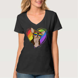 Camiseta Chihuahua Rainbow Heart Orgulho gay Lgbt Dog