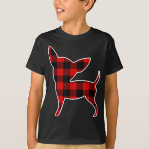 Camiseta Chihuahua Red Buffalo Xadrez Cachorro Pup Correspo