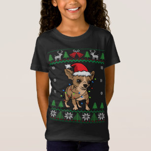 Camiseta Chihuahua Santa Claus Hat & Lights Chihuahua feia