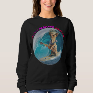 Camiseta Chihuahua surfando tocando lindos adesivos de viol
