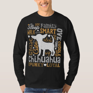 Camiseta Chihuahua Typografia Palavra Arte Engraçada Cachor