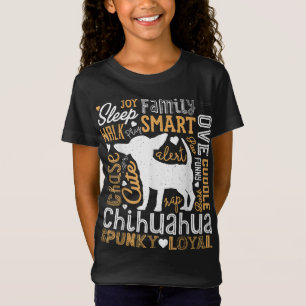 Camiseta Chihuahua Typografia Palavra Arte Engraçada Cachor