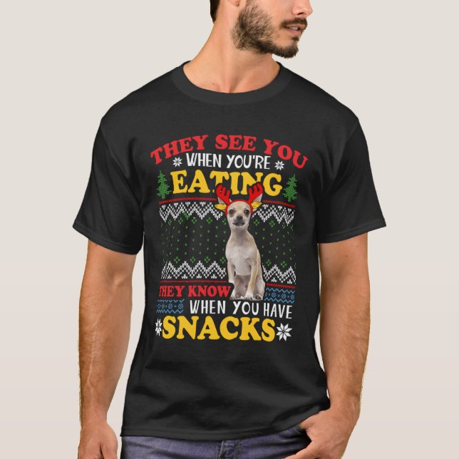 Camiseta Chihuahua Ugly Christmas Xmas Gift (Frente)