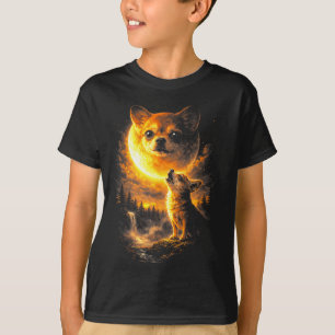 Camiseta Chihuahua uivando para a lua cachorro engraçado vi