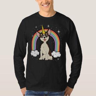 Camiseta Chihuahua Unicorn Cachorro Arco Arco-Íris Galáxias