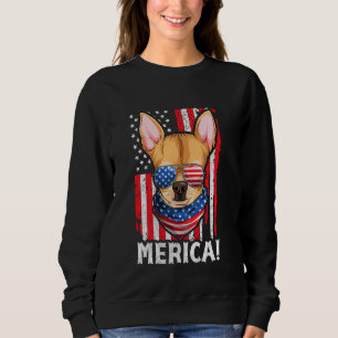 Camiseta Chihuahua Usa Roupa de Cachorro Patriótico, Bandei