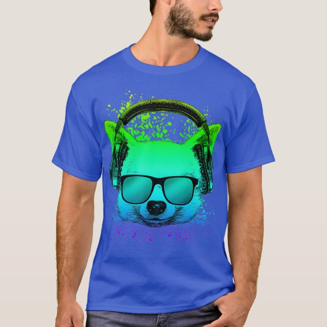Camiseta Chihuahuas DJ Gift para RaversTechno Psychedelic (Frente)