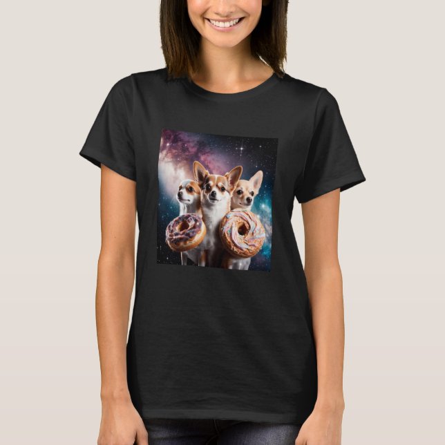 Camiseta Chihuahuas In Space Donuts Chihuahuas Boys Girls W (Frente)