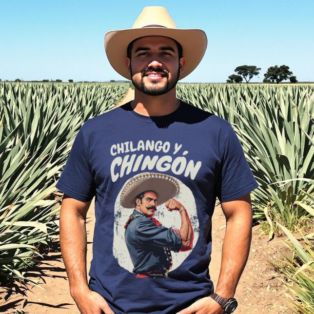 Camiseta Chilango y Chingón Mexicano, Espanhol (Chilango y Chingón Mexicano Spanish Retro T-Shirt.)