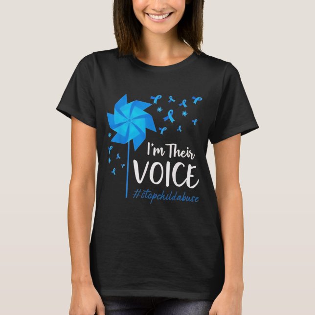Camiseta Child Abuse Prevention Awareness I'm Their Voice P (Frente)