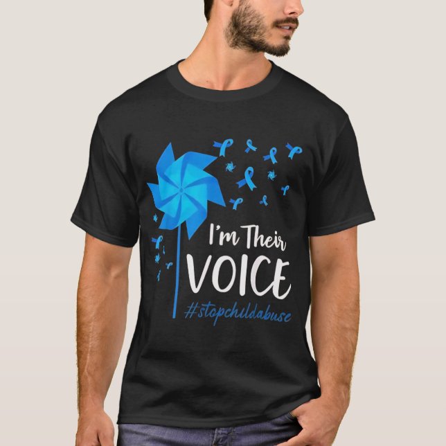 Camiseta Child Abuse Prevention Awareness I'm Their Voice P (Frente)