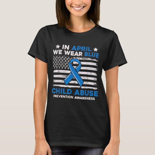 Camiseta Child Abuse Prevention Flag Child Abuse Awareness  (Frente)