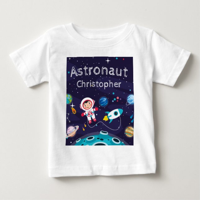 Camiseta  child on the moon, monogrammed name (Frente)