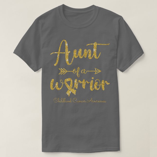 Camiseta Childhood Cancer Awareness Aunt Of A Warrior (Frente do Design)