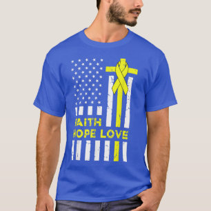 Camiseta Childhood Cancer Awareness Faith Hope Love Christi