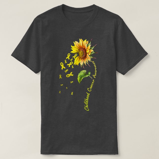 Camiseta Childhood Cancer Awareness Sunflower 920 (Frente do Design)