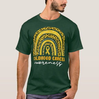 Camiseta Childhood Cancer Awareness Yellow Ribbon Leopard R