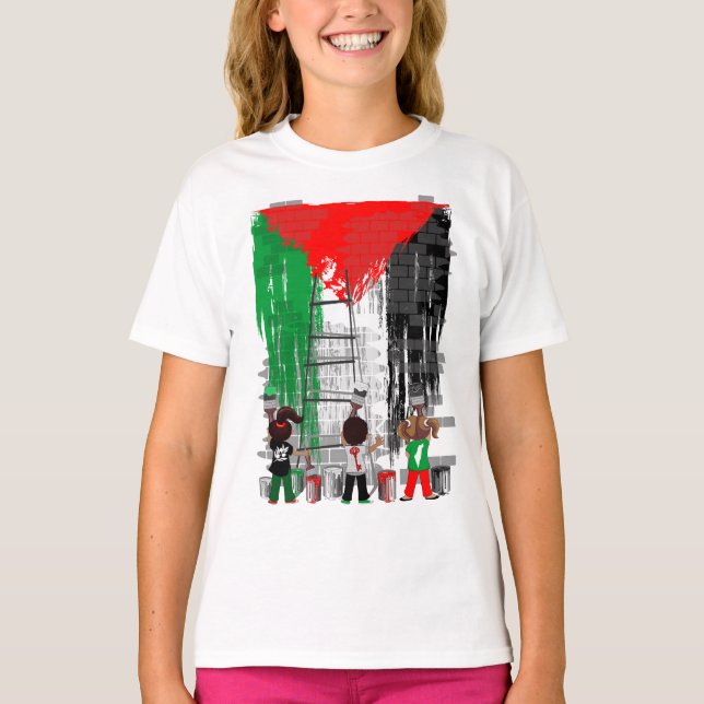 Camiseta Children of Gaza Painting Palestine Flag  (Frente)