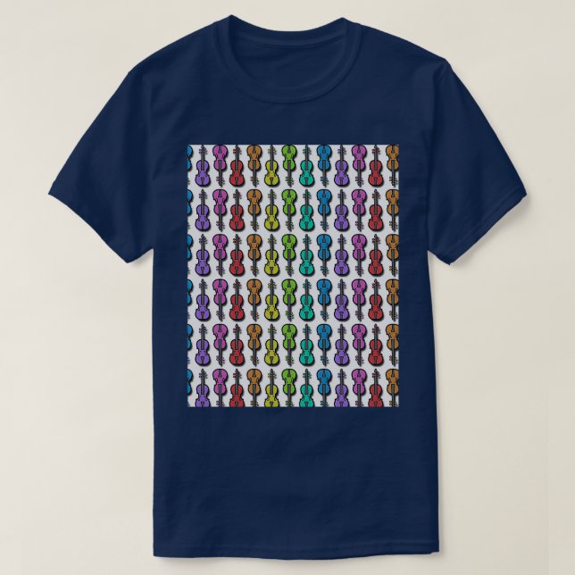 Camiseta Childrenamp39s DoisSet Violin 3D Rainbow Pattern W (Frente do Design)
