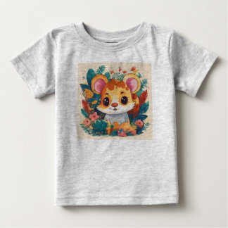 Camiseta Children's playful animal project t-shirt, vector.