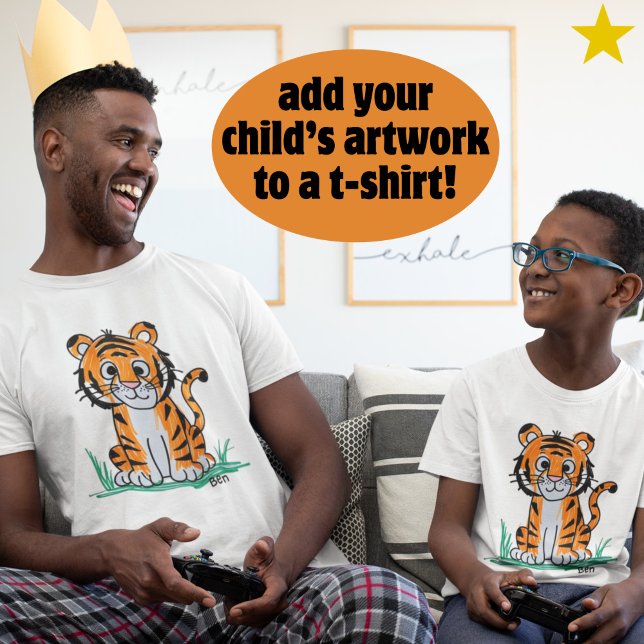 Camiseta Child's Artwork Drawing Portrait Family Memory  (Criador carregado)