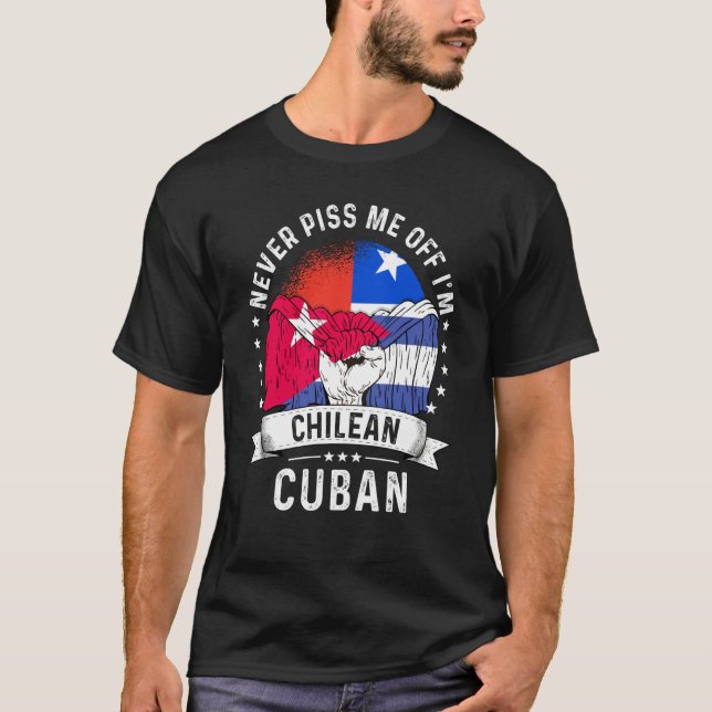 Camiseta Chile Flag Cuba Grown  Humor Citizen Pride (Frente)