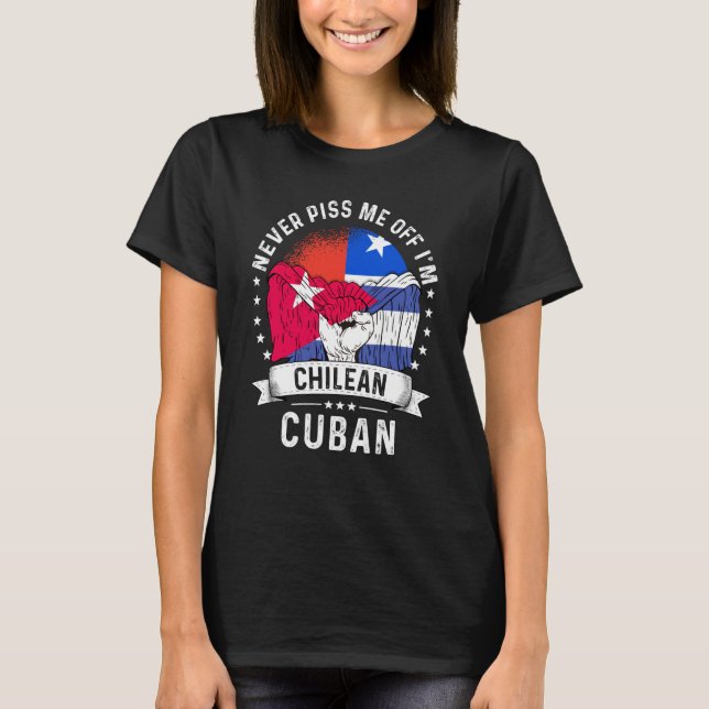 Camiseta Chile Flag Cuba Grown  Humor Citizen Pride (Frente)