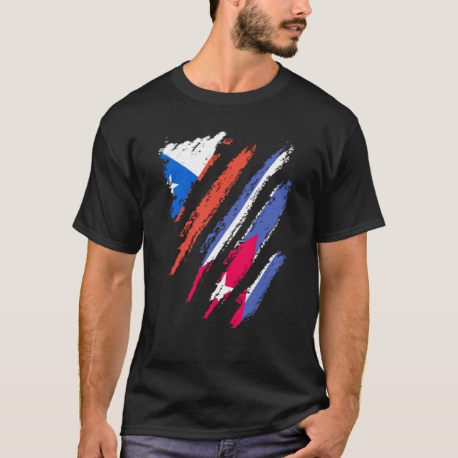 Camiseta Chile Flag Cuba Grown Patriot Country Stripes (Frente)
