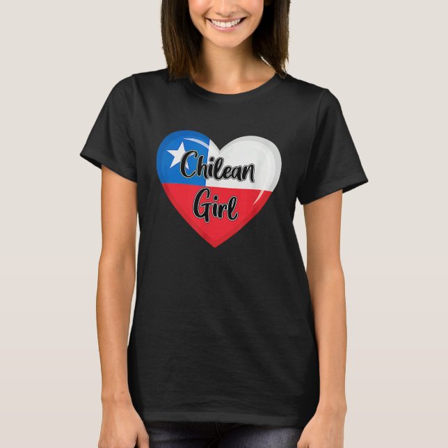 Camiseta Chile Flag  for Women Chilean Girl (Frente)