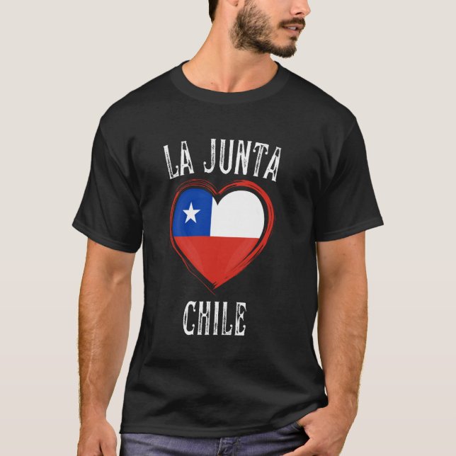 Camiseta Chile Flag Heart La Junta City (Frente)