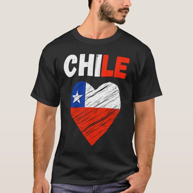 Camiseta Chile Flag Holiday Chile Heart Chilean Flag (Frente)