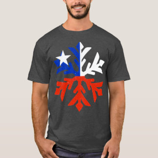 Camiseta Chile Flag Winter Snowflake Design