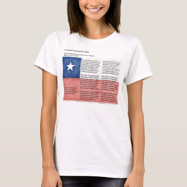 Camiseta Chile - Himno Nacional do Chile (Frente)