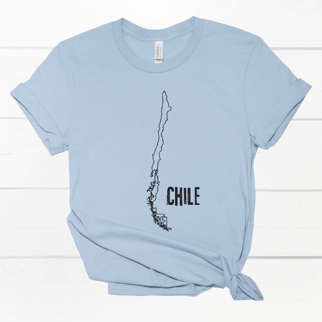 Camiseta Chile - Mapa Nacional da Fronteira Chilena (Criador carregado)