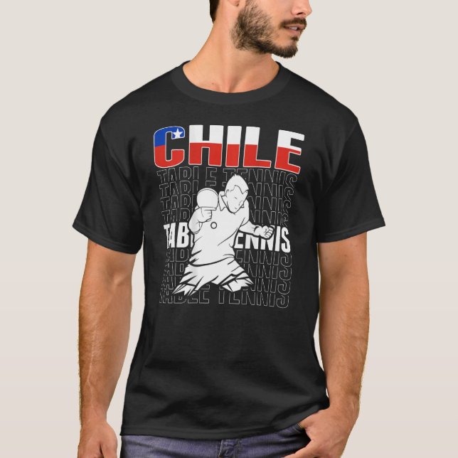 Camiseta Chile Mesa de apoio à Tênis Ping Pong Tea (Frente)