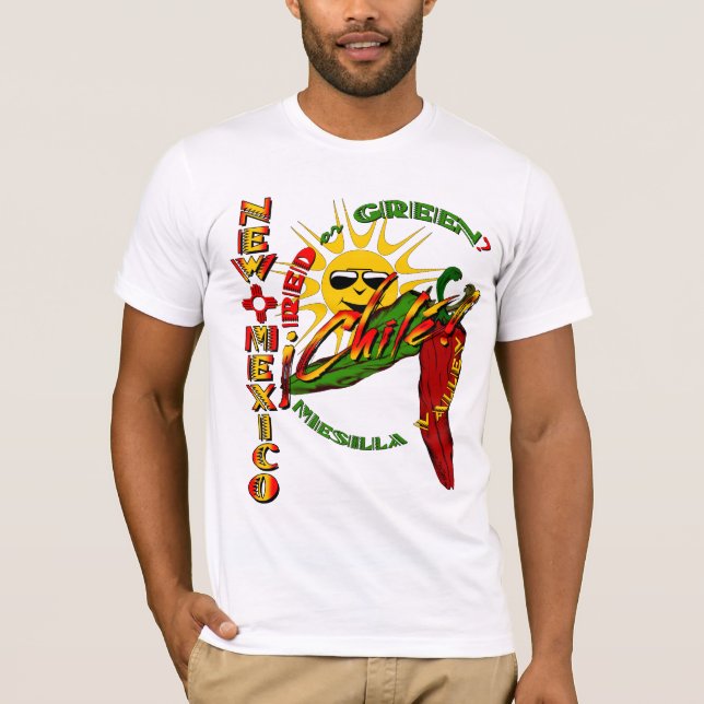 Camiseta Chilé, vermelho ou verde de New mexico? (Frente)