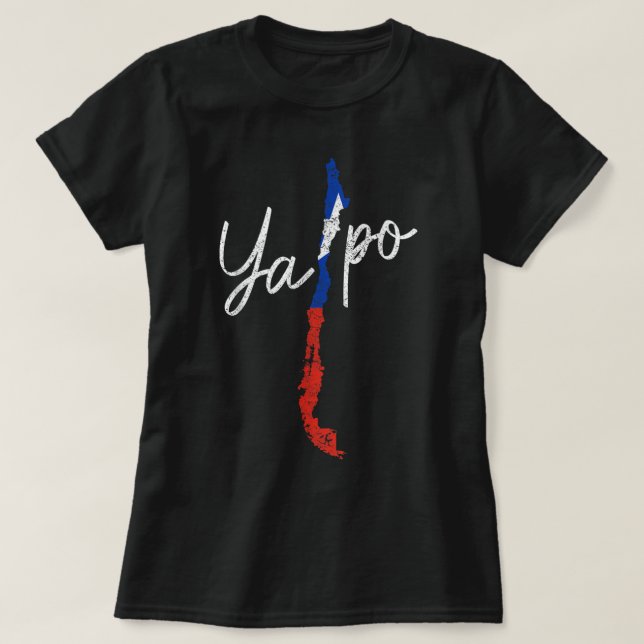 Camiseta Chile Ya Po Sinalizador chileno Orgulho Engraçado  (Frente do Design)