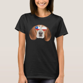 Camiseta Chilean Flag Beagle Dog Chile Pocket