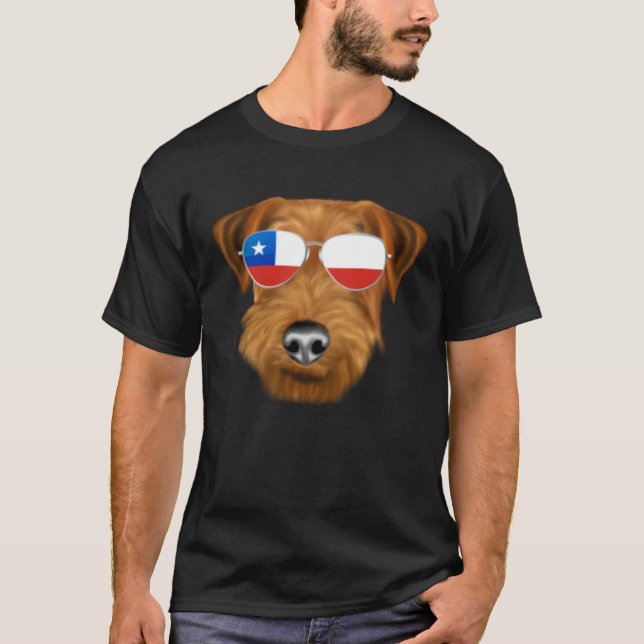 Camiseta Chilean Flag Welsh Terrier Dog Chile Pocket (Frente)