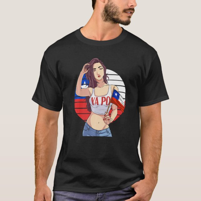 Camiseta Chilean Girl Latino Pride  Chile Flag Proud Ya Po  (Frente)