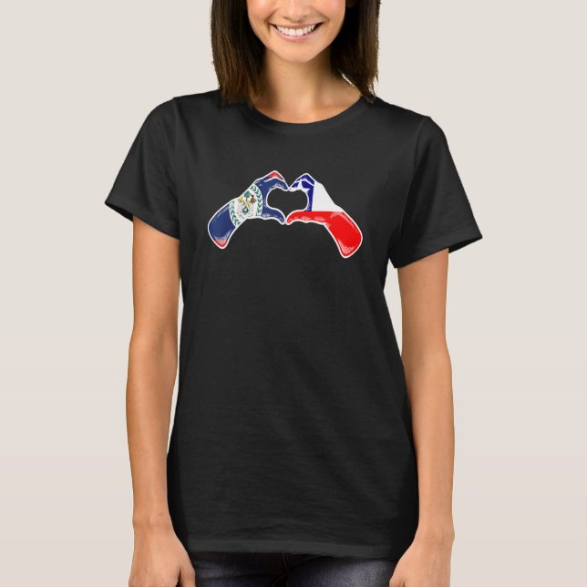 Camiseta Chili Belize Flag Chileno Belizean Heart (Frente)