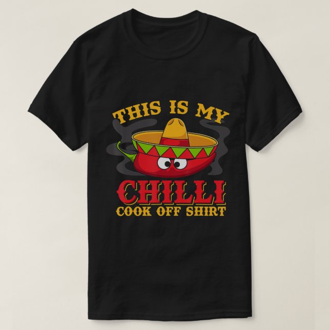 Camiseta Chili cook de presentes Chili Cookoff Engraçado T- (Frente do Design)