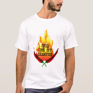 Camiseta Chili Cook Off Champion Flame Design