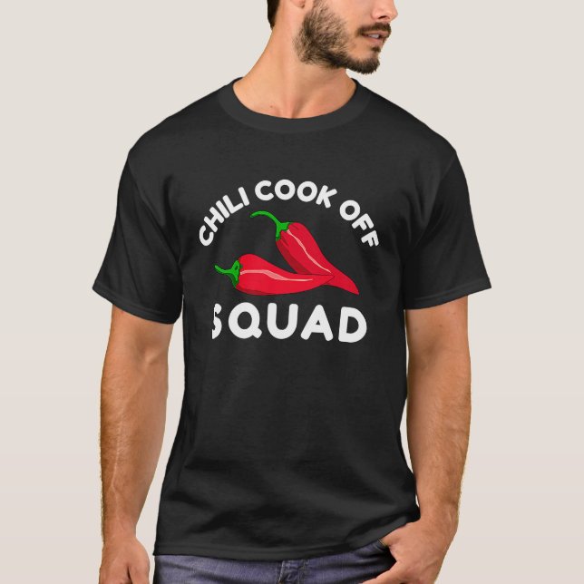 Camiseta Chili Cook Off Squad Chili Concurso Com Pepper Ver (Frente)