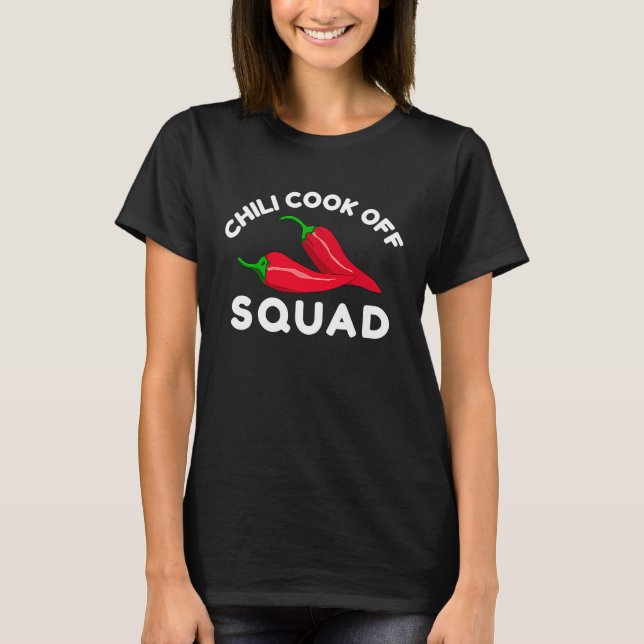 Camiseta Chili Cook Off Squad Chili Concurso Com Pepper Ver (Frente)