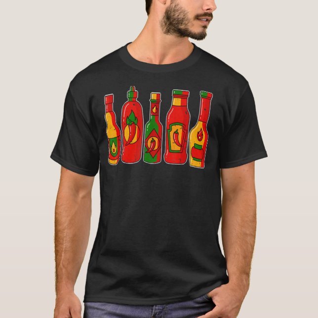 Camiseta Chili Hot Sauce Comida latina Picante Comida mexic (Frente)