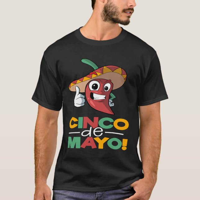 Camiseta Chili Pepper Cinco De Mayo Mexicano (Frente)