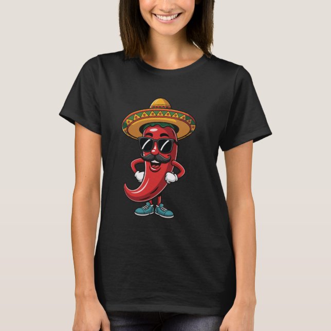 Camiseta Chili Pepper Cinco De Mayo Spicy (Frente)